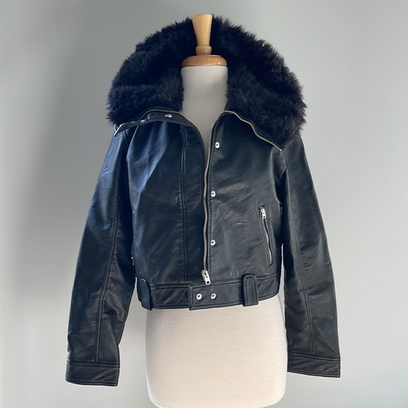 ABERCROMBIE & FITCH | VEGAN LEATHER JACKET - Picture 8 of 14